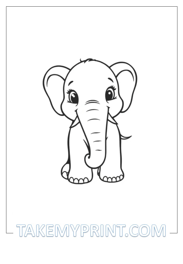Free Baby Elephant Print for Kids